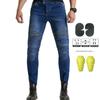 Men Women Motorcycle Riding Jeans Pants Protective Cut Resistant Slim Fit Denim Trousers Harley Style Bikes