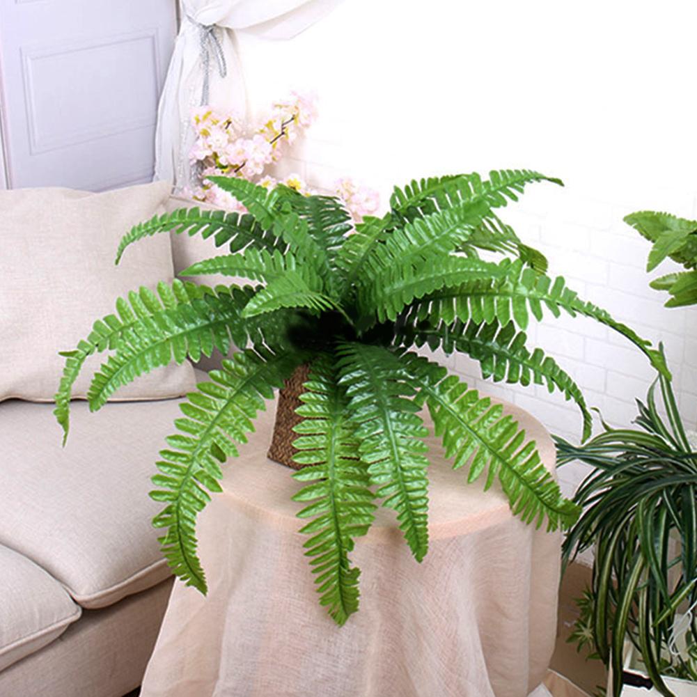 Artificial Boston Fern Fake Fern Bush Plant 20 Leaves for Each Bouquet Fake Grass Leaves Plant Lifelike for Office Garden Decor