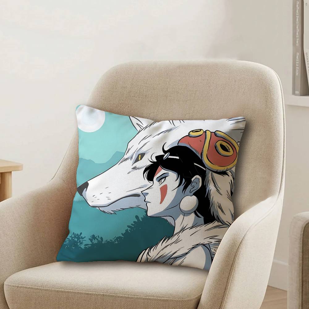 Anime PPrincess MMononoke Pillow Gift Home Office Decoration Bedroom Sofa Car Cushion Cover Case X