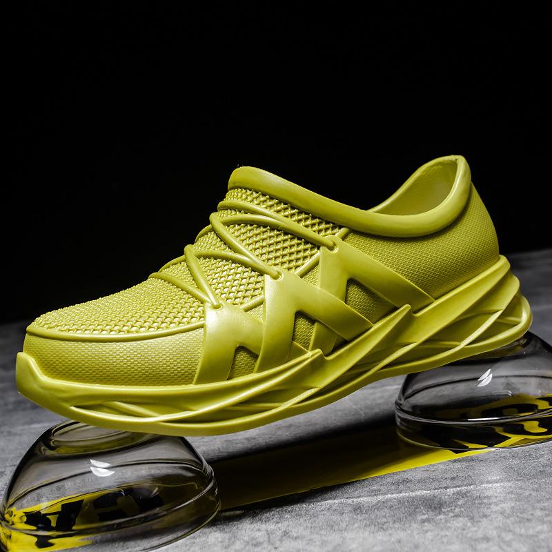 Regenschuhe Herren Sommer Oberbekleidung hohle Anglerschuhe weiche Sohle Baustelle Gummischuhe Strand Loch wasserdicht Kochschuhe