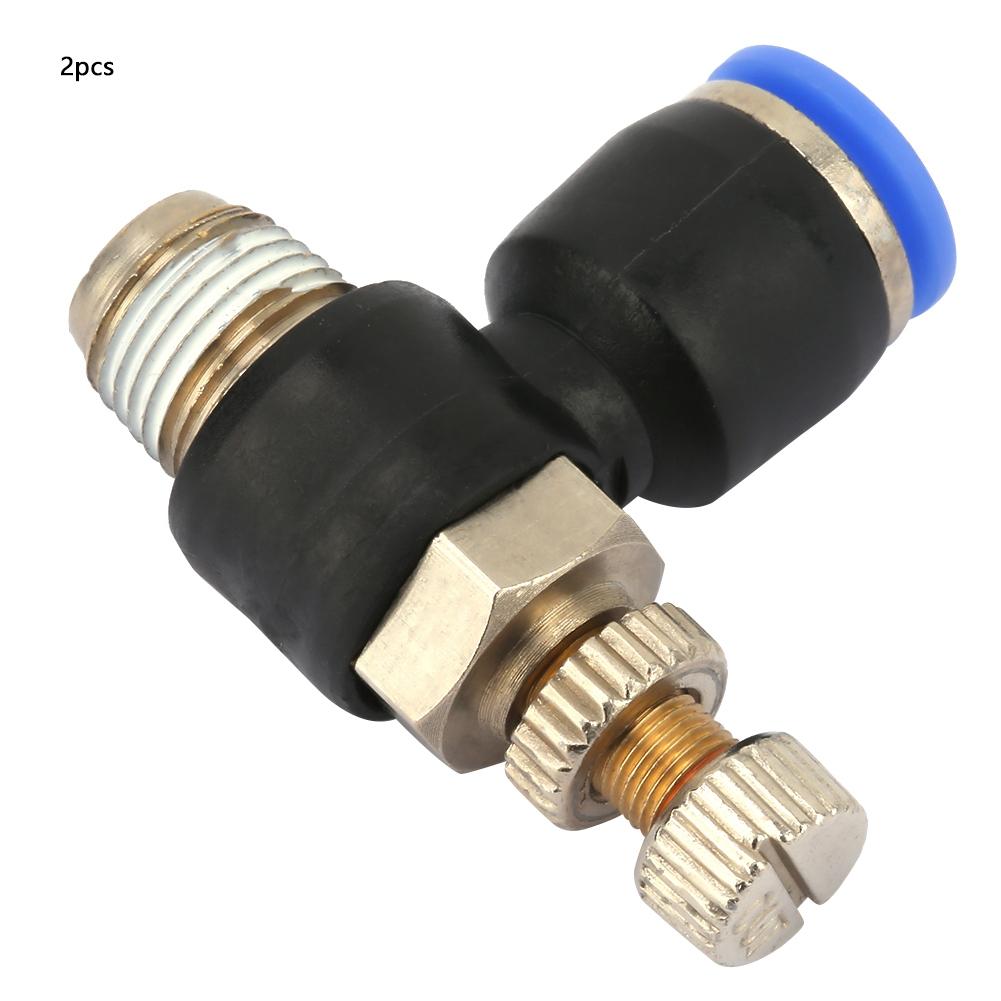 2pcs Tube Air Flow Speed Controller Pipe Pneumatic Fitting Regulator Valve SL6 01