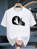 Summer Mens Cartoon Shadow Rabbit Print 100 Cotton Shortsleeved Tshirt A Fashion Casual Daily Wear Versatile Option Ladies
