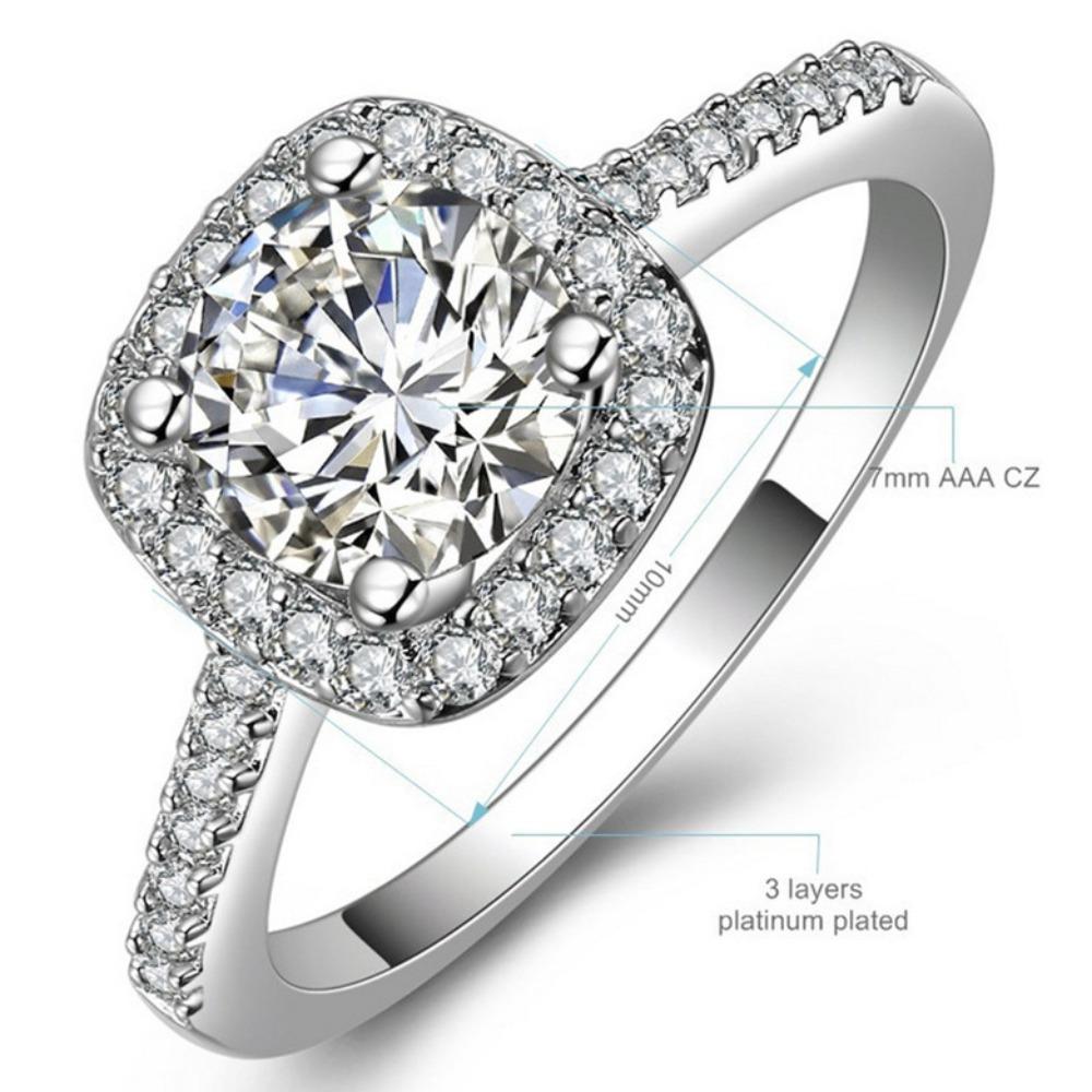 Elegant Zircon Engagement Rings for Women Stylish European American Fashion Jewelry Gift