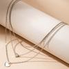 JMXD Layered Necklace Set for Women - Minimalist Love Pendant Stackable Chains, Y2K Gothic Jewelry,  Hypoallergenic Alloy Layered Necklaces