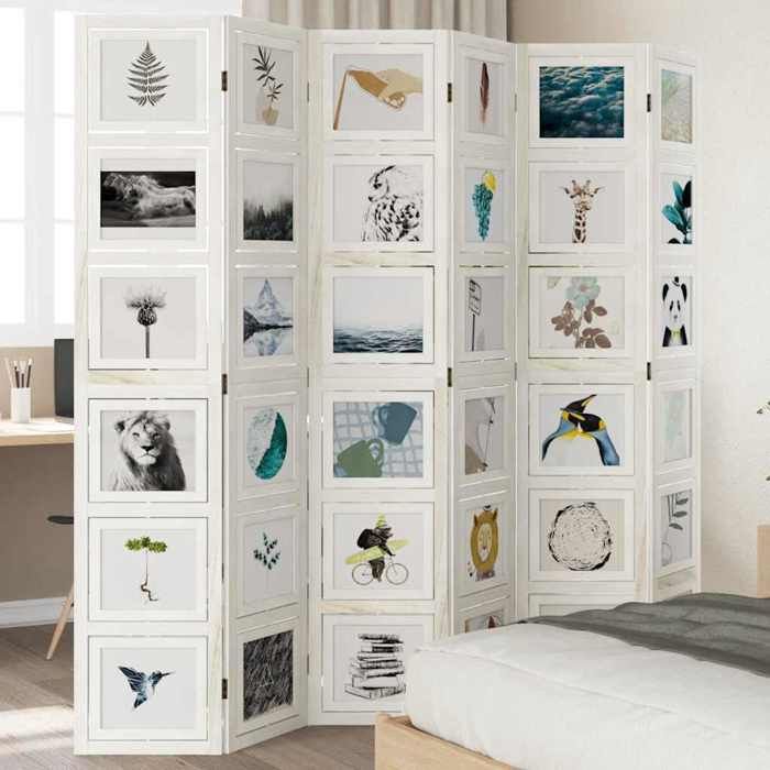 VidaXL Room Divider 6 Panels, Bedroom Screen, Room Separator Panel, Privacy Screen Living Room Office, 358699