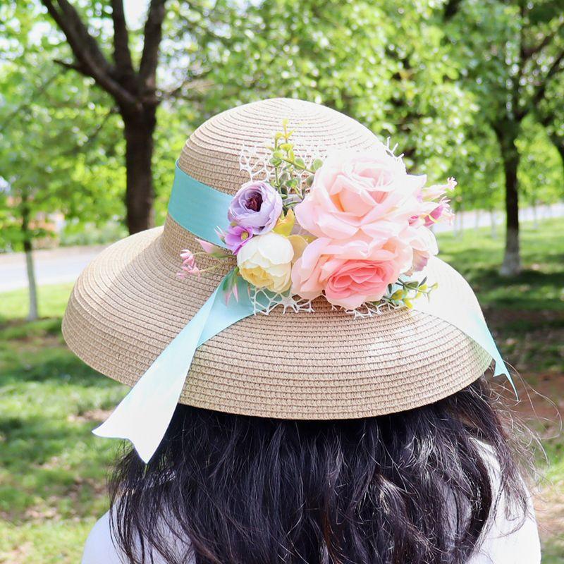 Beach Straw Hat for Women In Summer with A Large Brim for Sun Protection and Shade Versatile for Travel UV Resistant and Large Brimmed Cool Hat