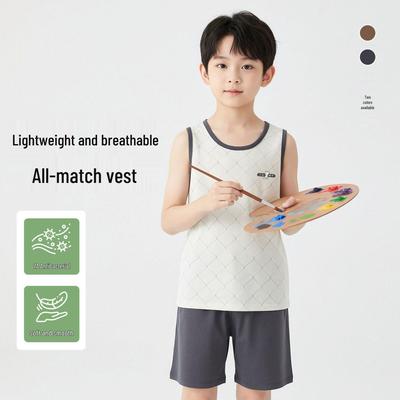 Kids Antibacterial Breathable Modal Sleeveless Vest for Boys (Size 7A)