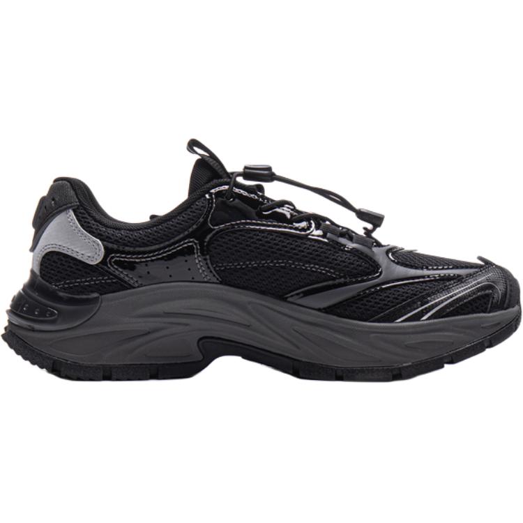 Li Ning Kids Sports Lifestyle Series Comfortable Versatile Shock Absorption Rebound Low-Top Casual Shoes Kids sneaker Black YKCV094-1