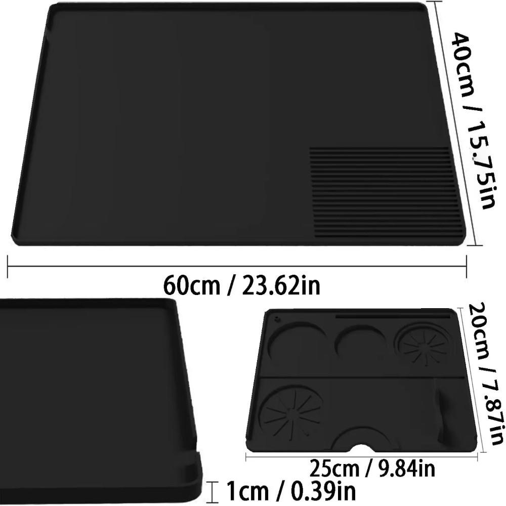 Waterproof Coffee Machine Mat Multi-Purpose Non-Slip Base Fruits Vegetables Drain Pad Easy Clean Heat Resistant Silicone Tray