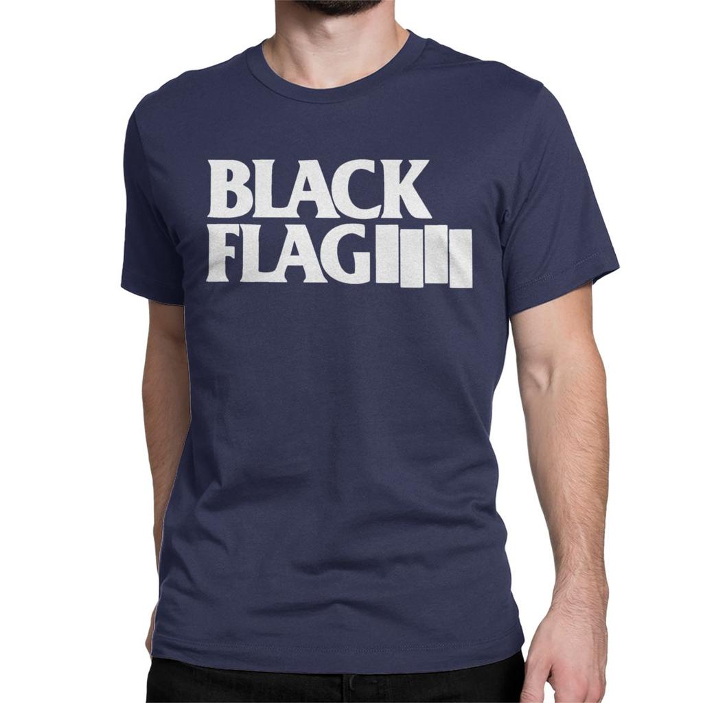 Men Women's T-Shirt Four Logos Creative 100% Cotton Tee Shirt Punk Rock Band Black Flag T Shirt Round Collar Tops Plus Size