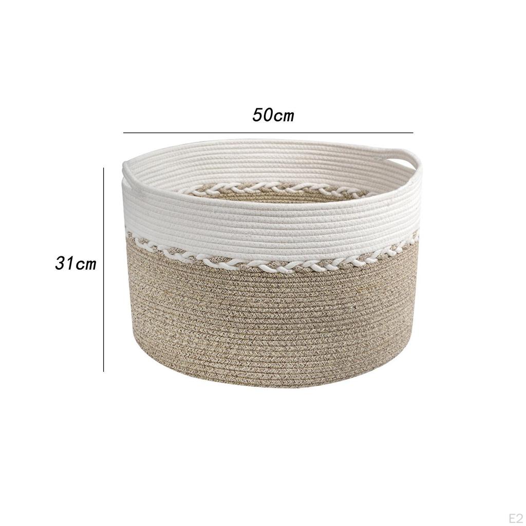 Dirty Clothes Laundry Basket Decorative Organizing Foldable Freestanding Portable Woven Rope