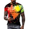 Colorful Graffiti Graphics T Shirts Summer Fashion Short Sleeve 3D Ink Splash Printed T-shirts