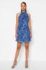 Women's Fashion Casual Sleeveless Mini Multicolor Tulle Fitted Body-Fitting Mini Gathered Zero Sleeve Flexible Knitted Dress