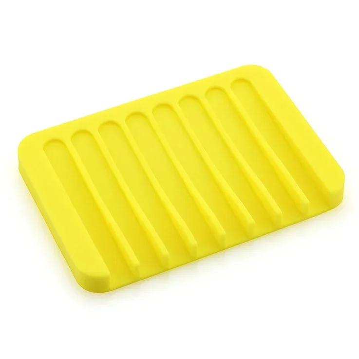 Colorful Silicone Soap Dish and Draining Organizer – No Installation Required, Perfect for Bathroom Accessories