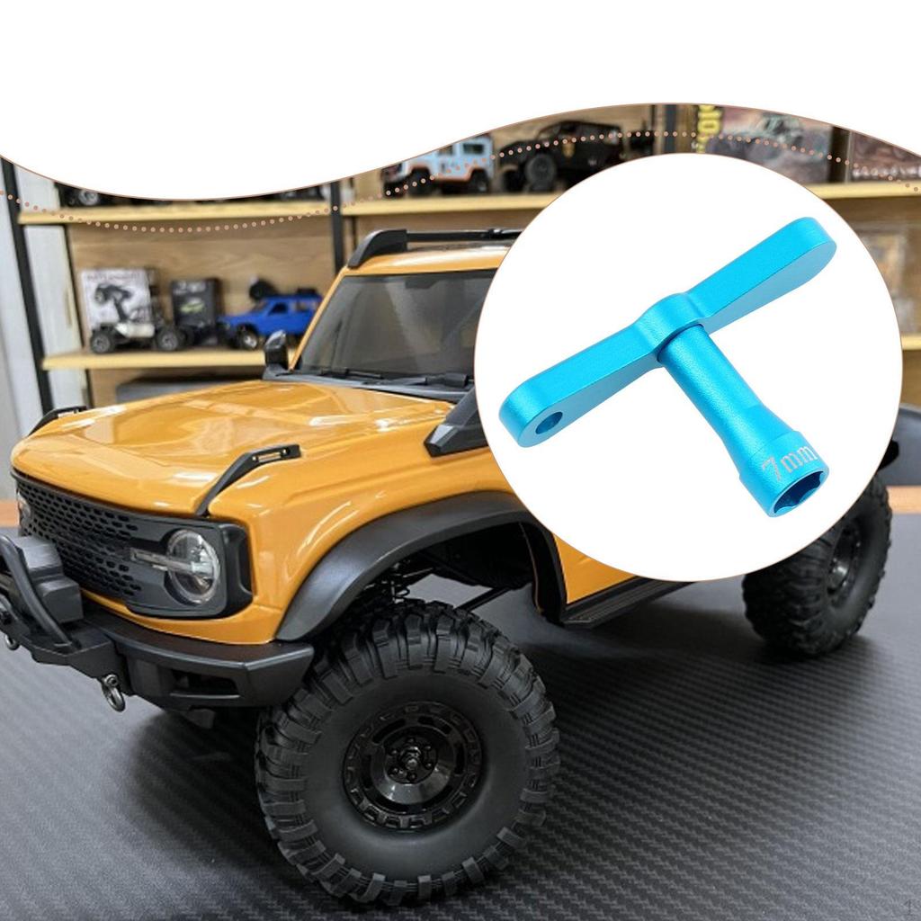 RC Car 7mm Hex Sleeve Wheel Nut Spanner Metal Multifunctional Professional Repair Tool T Handle