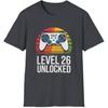 Retro Level 26 Unlocked Video Game T-Shirt – Gamer Birthday Gift for Men, Women, and Video Game Lovers