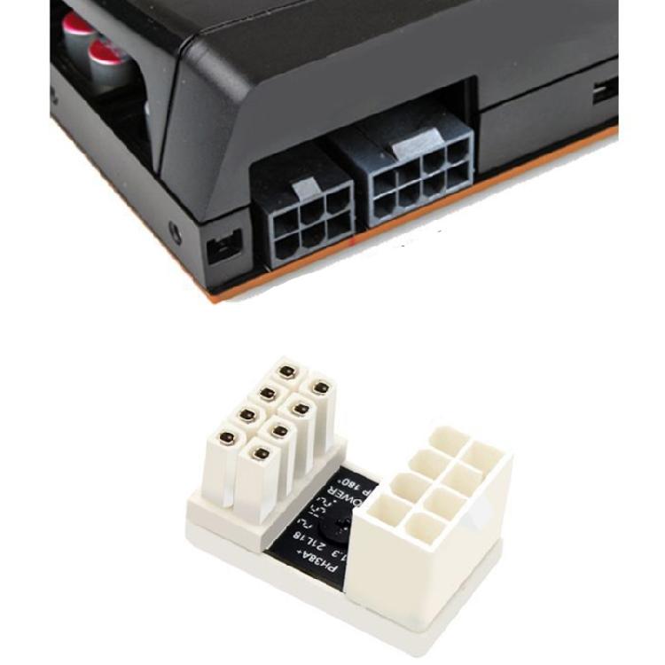 Adaptateur Coude ATX pour Connecteur d'Alimentation GPU Head PCI-E 6 broches 8 broches Demi-tour à 180 Degrés