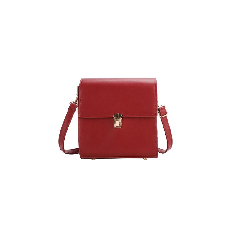 New Solid Color Retro 2025 Autumn New Trendy Texture Fashionable Simple Crossbody Shoulder Small Square Bag Women