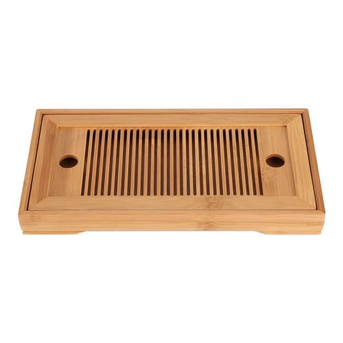Acogedor Bamboo Tea Tray, Stylish Tea Ceremony Utensils, Water-Reservoir Type, 27*14*3cm