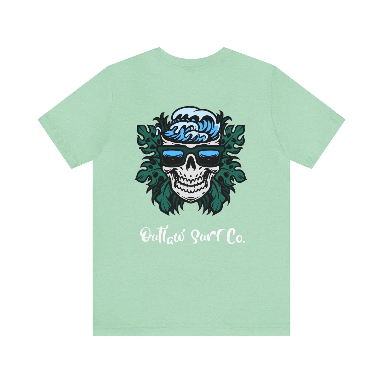 Outlaw Surf Skeleton Wave Brain T-Shirt L