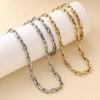 Mens Titanium Steel Chain Necklace Bracelet Set Gold Tone Minimalist Jewelry Gift Daily Wear