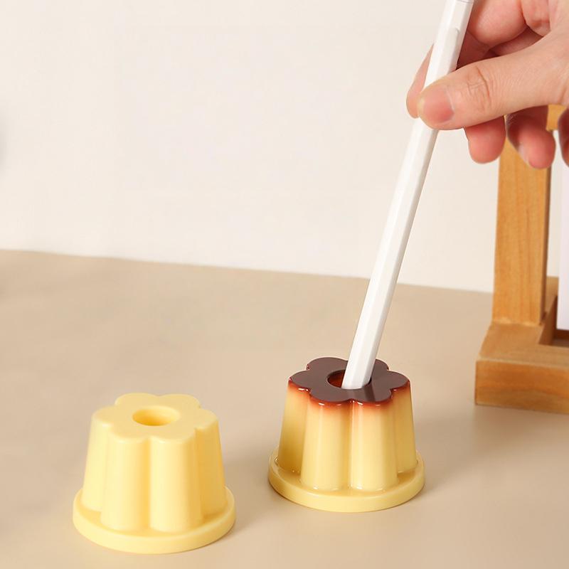 Kreativer Pudding Stifthalter Niedliche Geleeform Schreibtisch Organizer für Make-up Pinsel Büro Student Geschenk Gelb Tragbares Design
