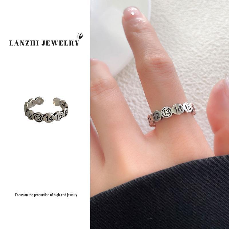 Lan Zhi 925 Silver Adjustable Women's Ring: Non-fading, Versatile, Simple Korean Dongdaemun Style.