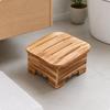 Hocker mit geschlitzter Oberseite Stabiler quadratischer Holzfußhocker Kompakt für Erwachsene,