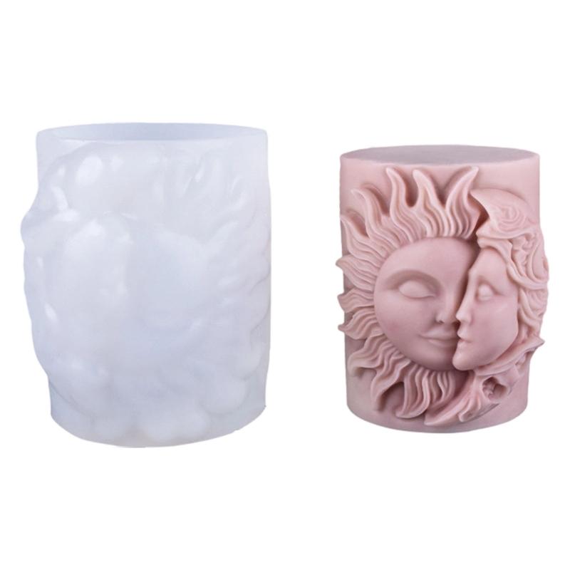 Goddess Candle Silicone Molds for Epoxy Resin Candle Soap Embossed Goddess Cylinder Silicone Molds for Home Decoration