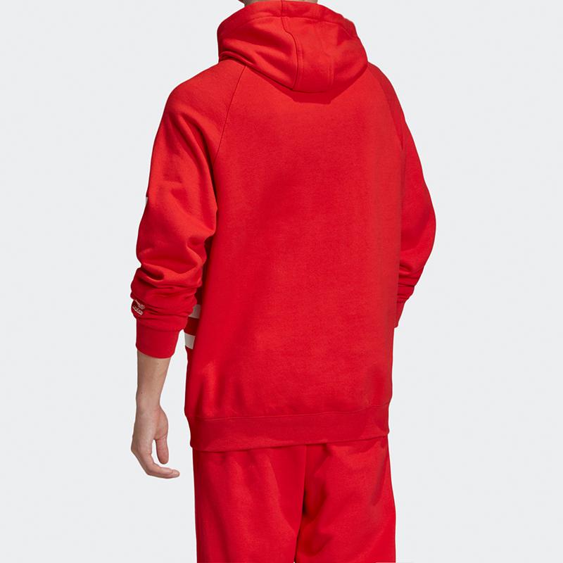 Adidas Originals Big Trefoil Logo Casual Loose Hooded Sweatshirt Men Vivid Red FM9907