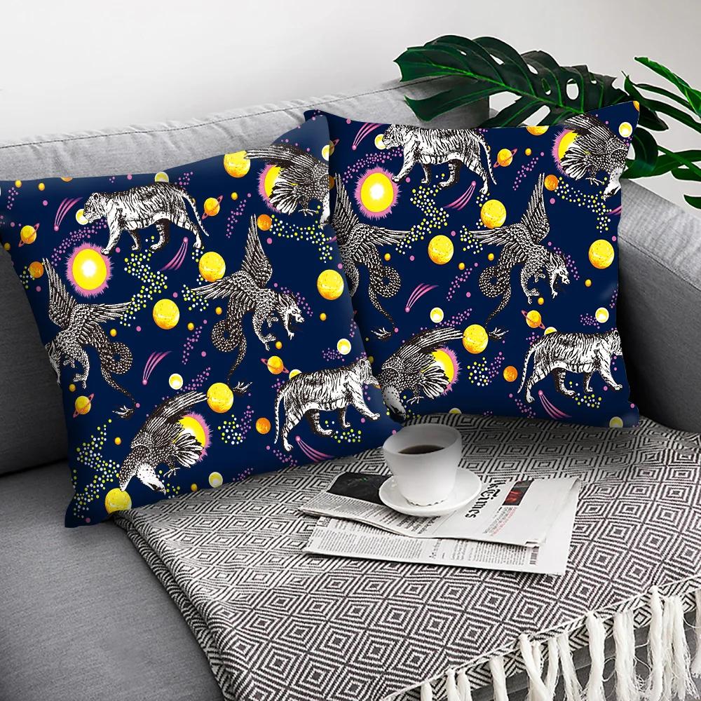 Kissenbezug Schlicht Retro Tigerkopf Kissen Auto Sofa Heimdekoration Kissenbezug Ornament