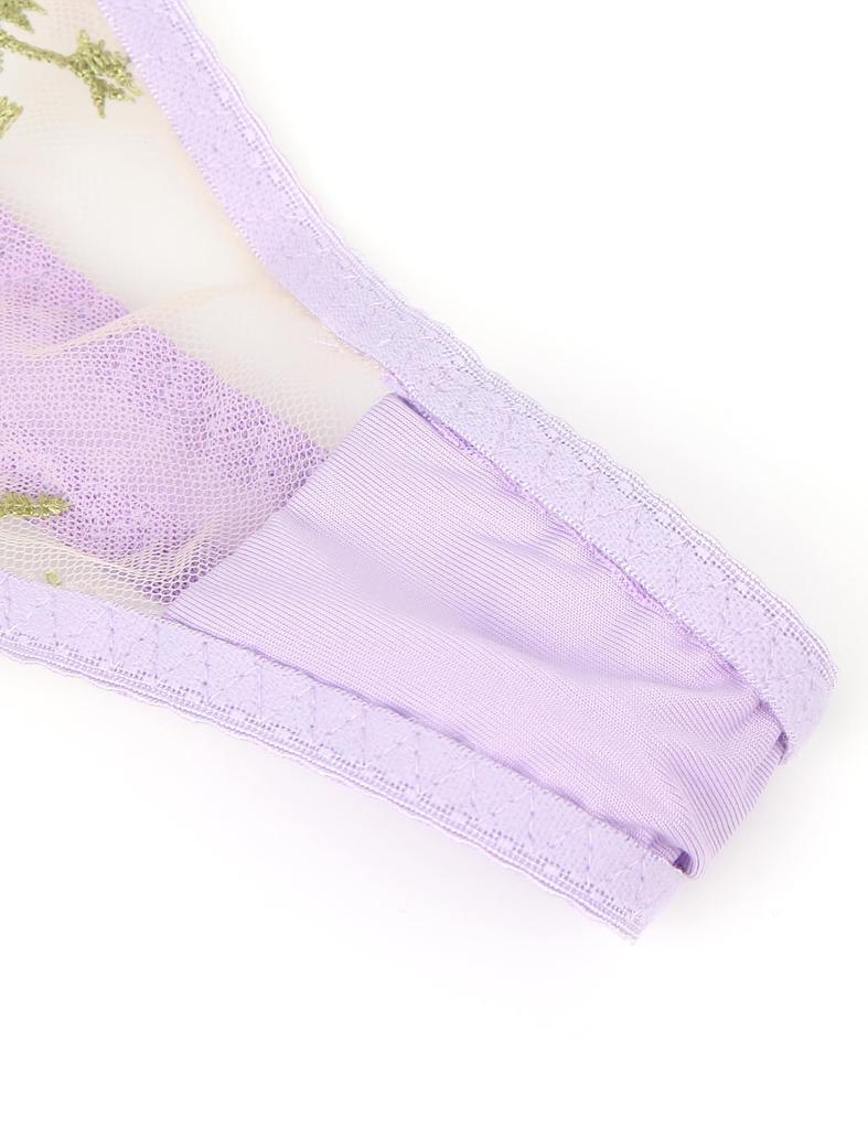 [ohyeah] Bra and Panty Set – Sexy Lingerie, Sheer Embroidered Floral Design, 3XL Plus Size, Cute and Alluring