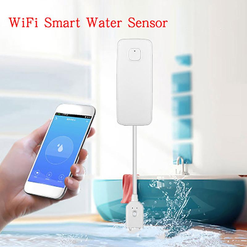 Sensor de Vazamento de Água Wifi Detector de Vazamento de Água Sensor de Vazamento de Inundação Sistema de Alarme de Segurança Residencial Vida Inteligente
