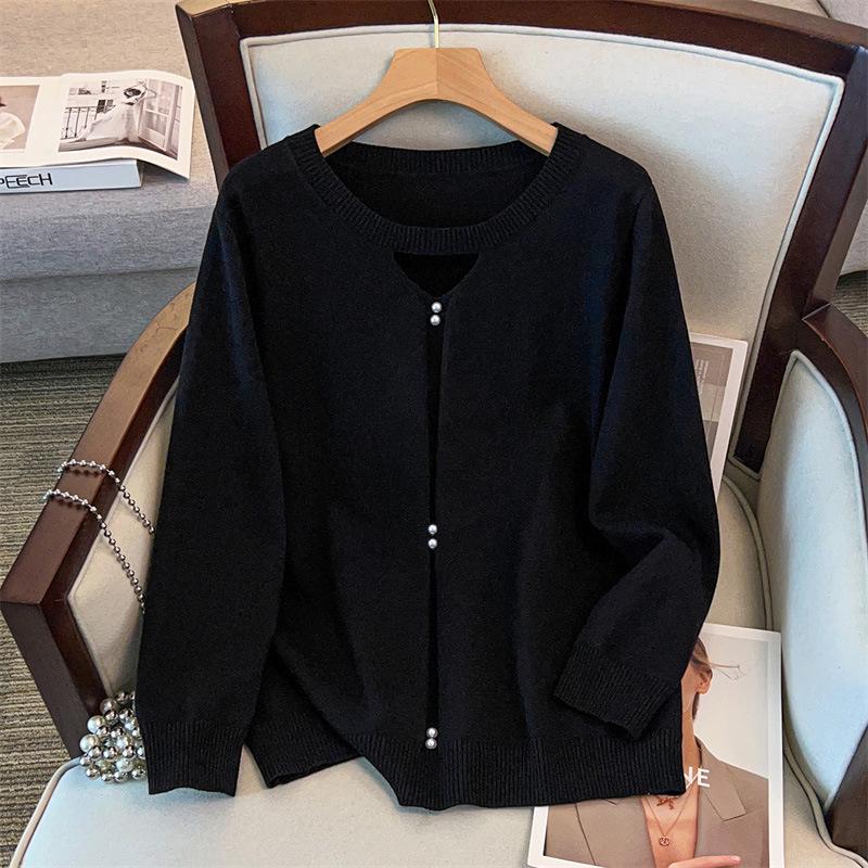 Plus Size Women's Knit Pullover Sweater, Bust 150/160 Cm, Loose Fit for 200-350 Jin, Style 8028