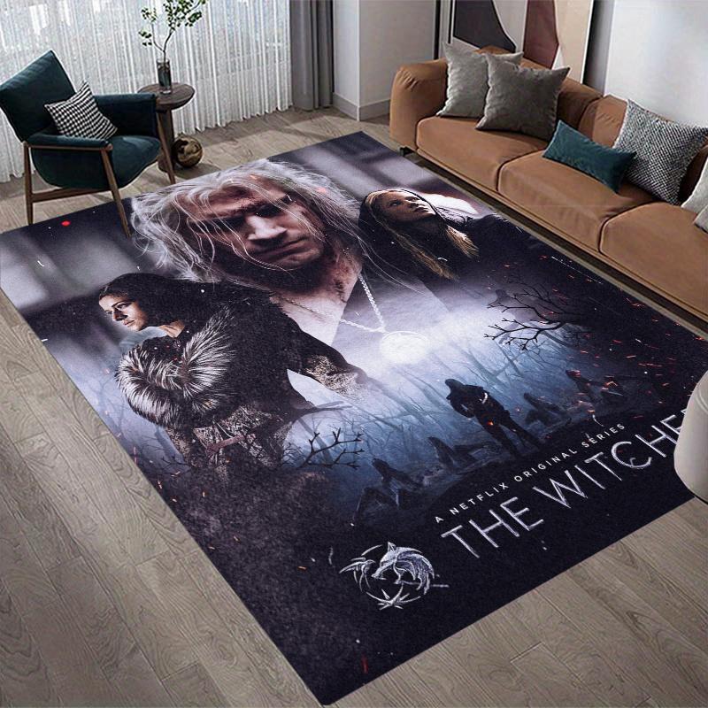 The Witcher Home Sofa Decoration for Living Room & Bedroom, Non‑Slip Play Flannel Floor Mat for Game Room