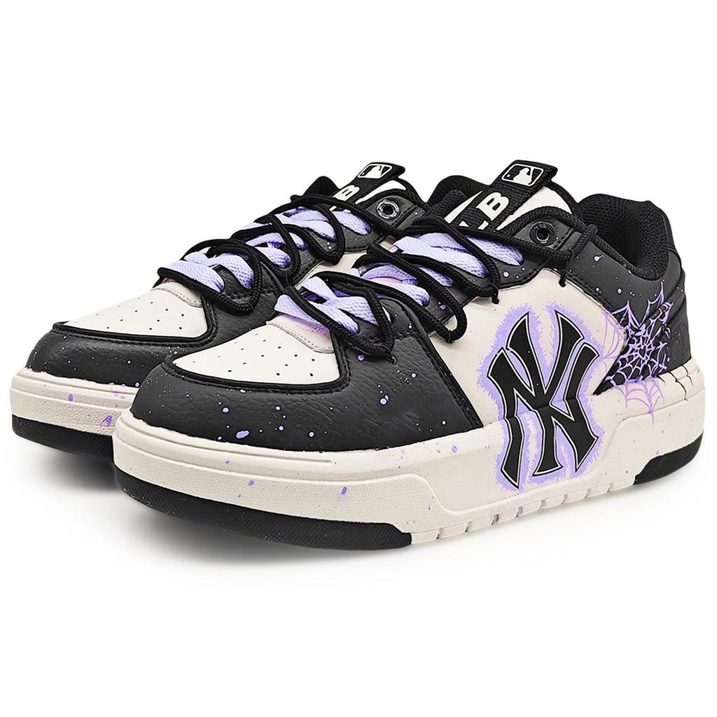 MLB Chunky Liner EIGHT% Unsleepy Abrasion Resistant Low top Skateboard Shoes Unisex Black Purple 3ASXCA12N-50WHS(Team131-2)
