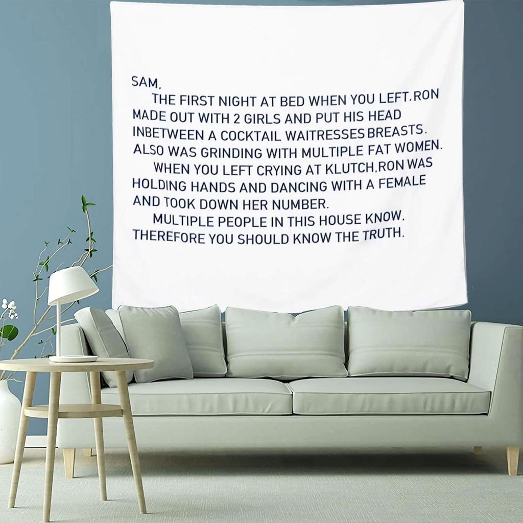 Macide Funny Boutique Tapestry Jersey Shore Letter To Sammi Wall Hanging Jersey Shore Party Decorations for Living Room Bedroom Dorm Home Decor (59.1