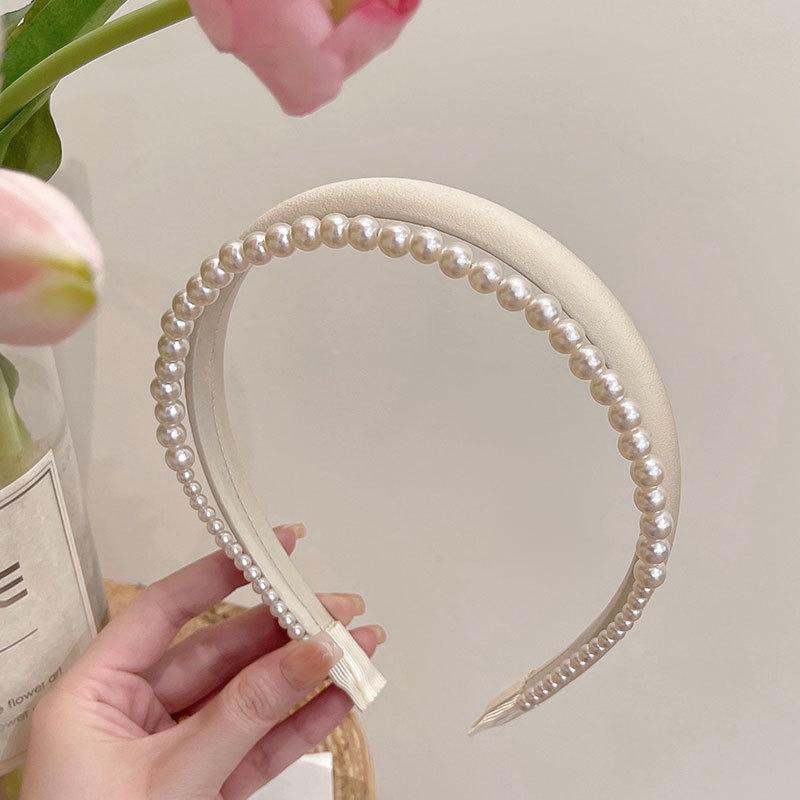 Pearl High Crown Double Layer Women's Headband - Spring/Summer 2023 Hair Accessory in Candy Colors