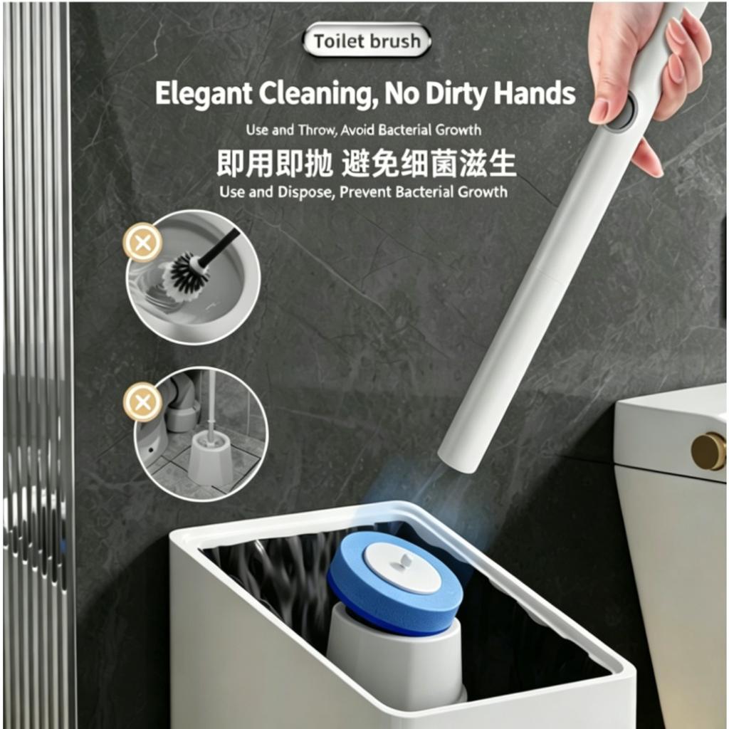 Disposable Toilet Brush for Household Use, No Dead Corners, Toilet Cleaning Brush, Wall Mounted Toilet, No Drilling Replacement Brush