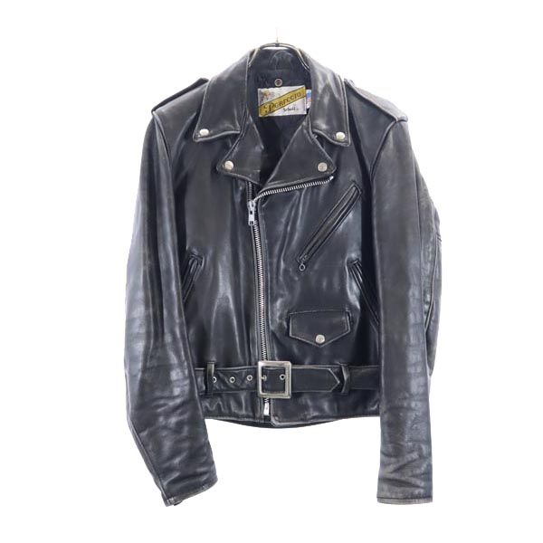 

schott leather Double riders jacket 36 Black series Back quilt Men s Used