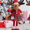 Creative Red Christmas Elk Doll Ornaments Long Leg Cartoon Standing Deer Doll Cute Merry Christmas Decoration New Year Supplies