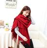 Plus Size Ethnic Style Retro Chinese Red Scarf - Imitation Cashmere Shawl, Solid Color, Autumn/Winter Gift