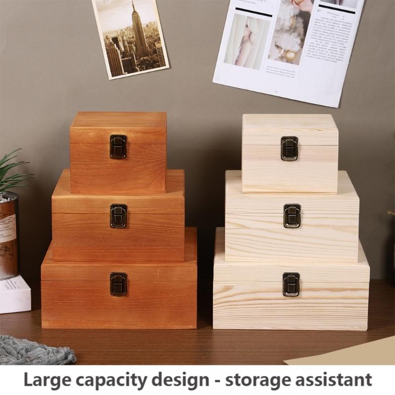 Reusable Pine Storage Box For Wedding Celebration Bridesmaid Gifts And Small Item Organization Jewelry Organiser