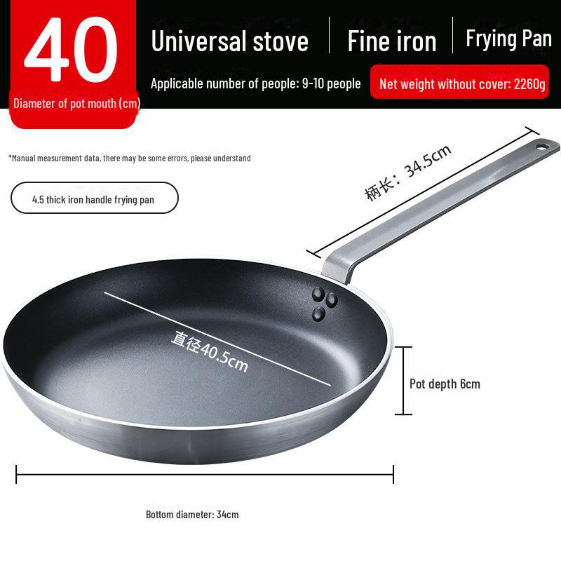 Non-Stick Large Frying Pan for Home, Hotel, and Commercial Use - Induction & Gas Compatible