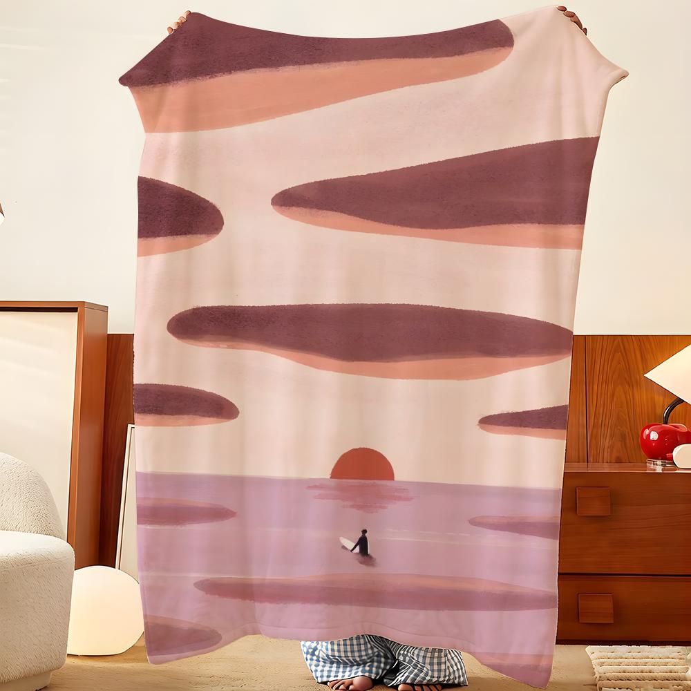 Artist Q-Quentin M-Monge Throw Flannel Throw Blanket, Lightweight Cozy, Durable Washable Cute Cool