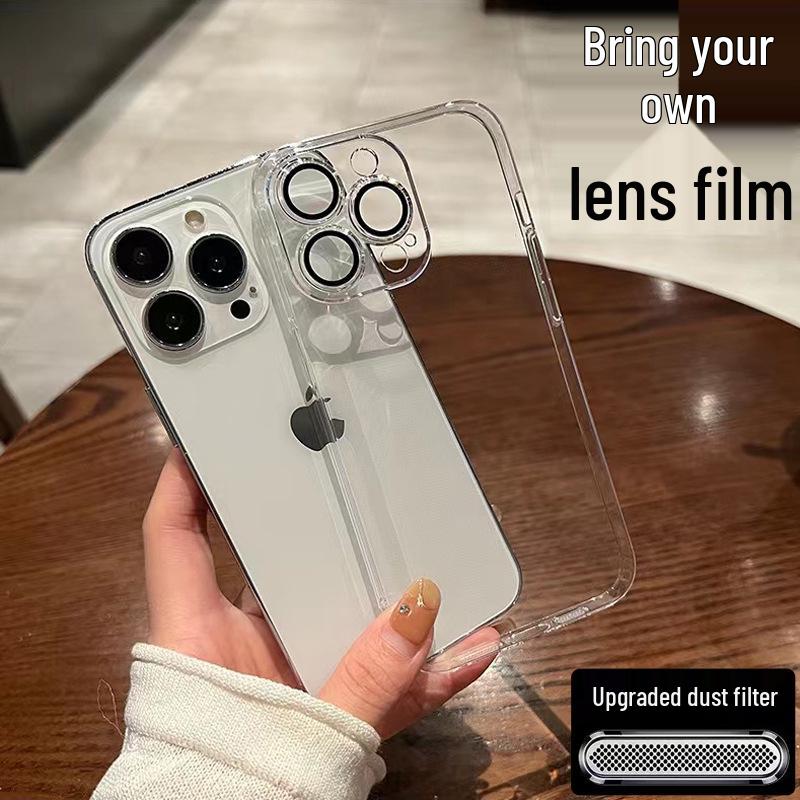 Ultra-Thin Transparent iPhone 16 Pro Max Case with Lens Protector, Dustproof Net, Compatible with Apple 17 and New 14/15 Models