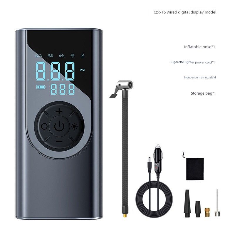 Cross-Border Automotive Supplies, Cross-Border Car Air Pump, Wireless Digital Display Dual-Screen Air Pump, Tire Inflator, Electric Air Pump Dual Screen Air Pump-Wired Version