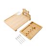 Bamboo Cheese Board with Knife Set and Drawer Tray