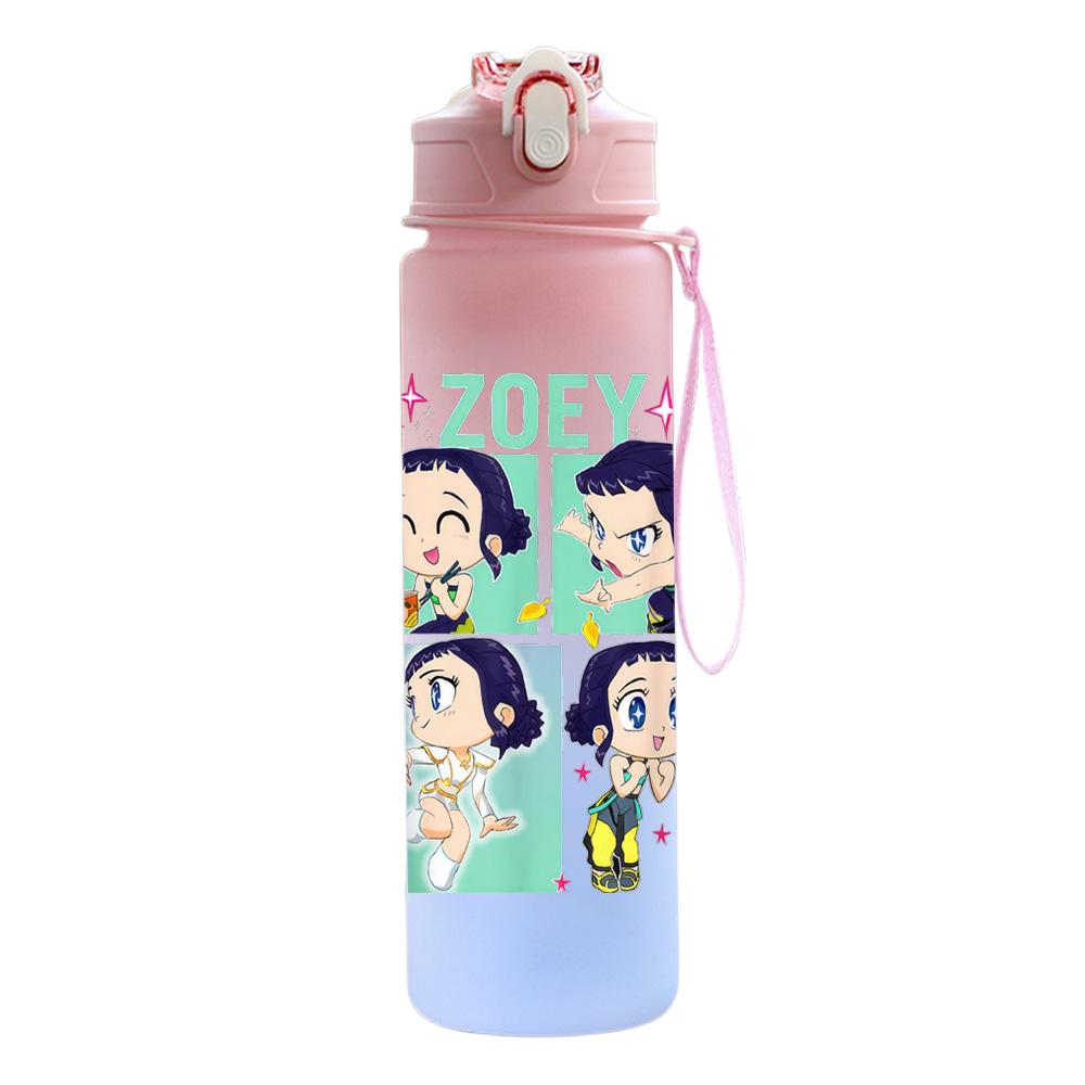 750Ml Water Bottle Cartoon K-Pop Demon Hunters Printed Large Capacity Drinking Cup Portable Outdoor Sports Water Cup Children Kid Gift