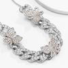Simple Temperament Diamond-Encrusted Butterfly Anklet Female, Hip-Hop Retro Diamond-Encrusted Cuban Chain Foot Decoration